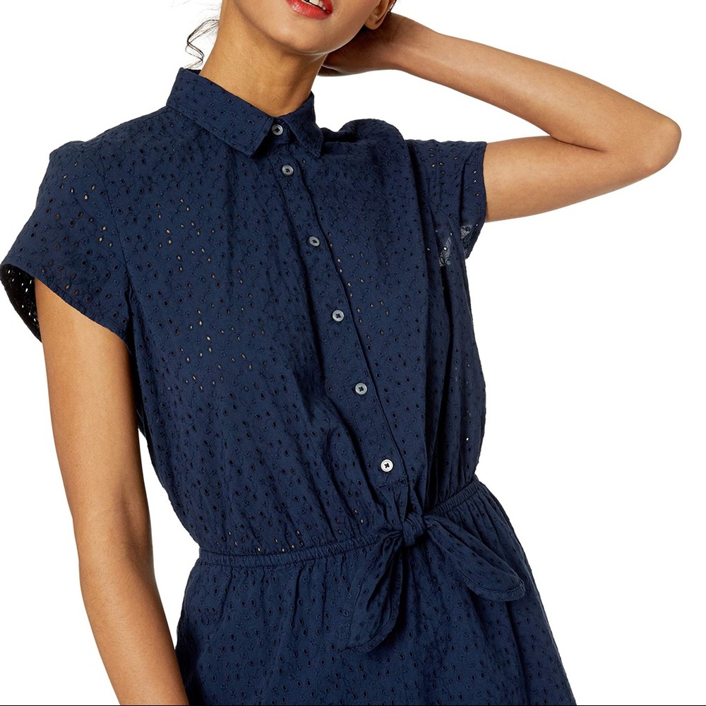 Navy eyelet dress J crew factory - xs